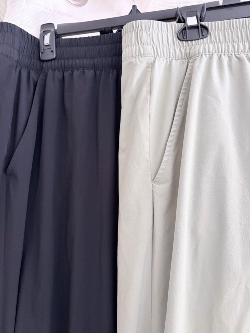 BundleEddie Bauer Departure Cropped Wide Leg Pants in Black and Light Sage Green